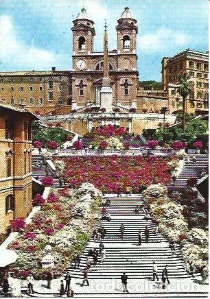Postales: POSTAL A5082: Detalle de la Plaza de Espa&ntilde;a de Roma - NULL