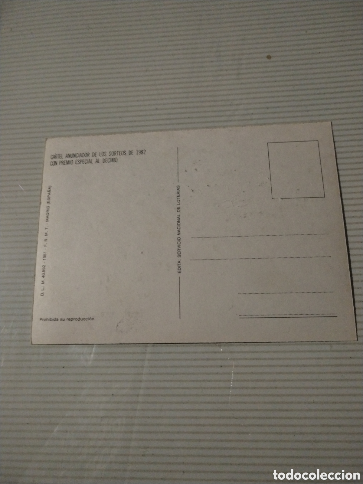 Postales: Postal loter&iacute;a nacional 1981 - Foto 2