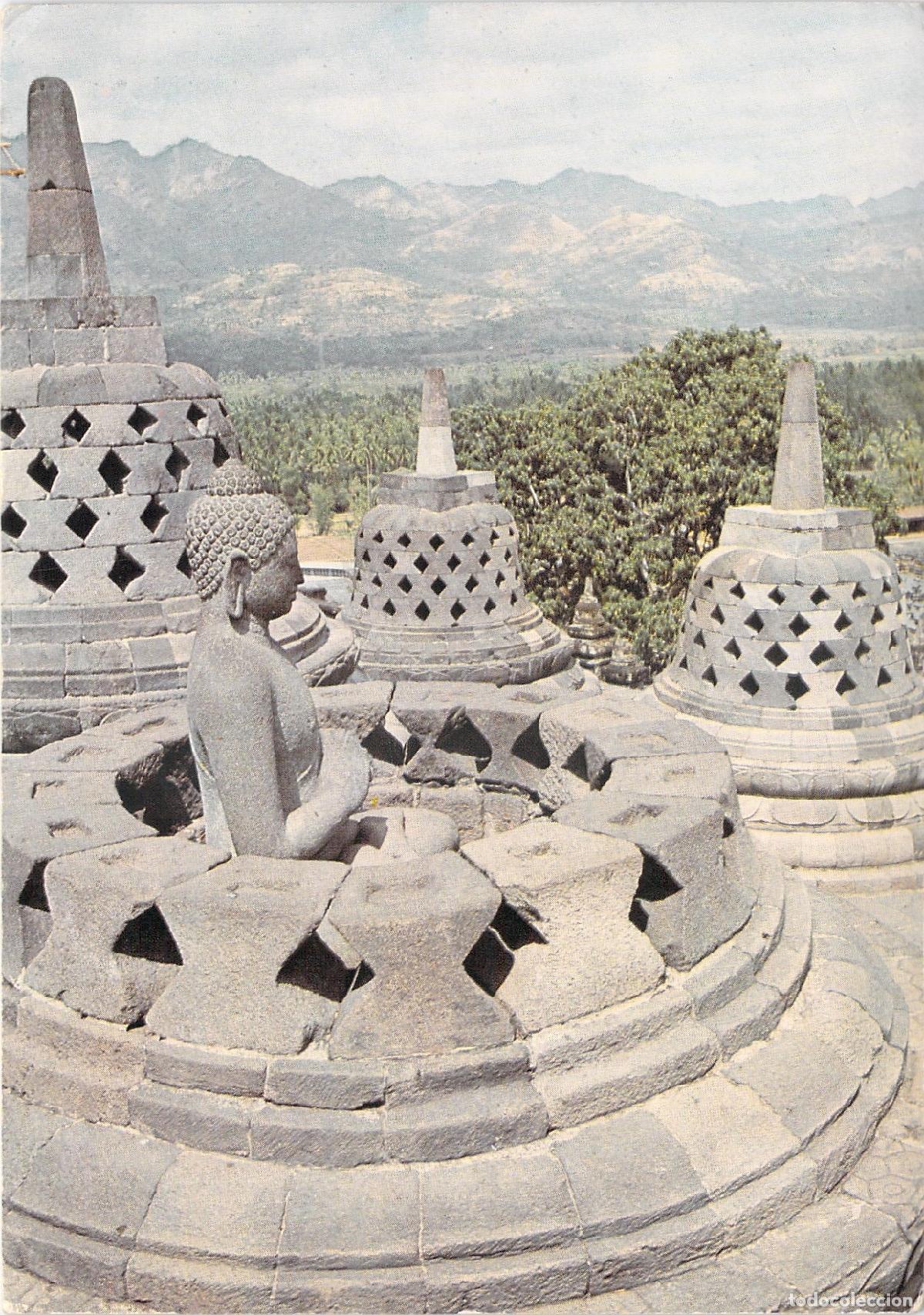 Postales: Postal de Buda en Estupa Abierta, Templo Borobudur, Java, Indonesia - Foto 1