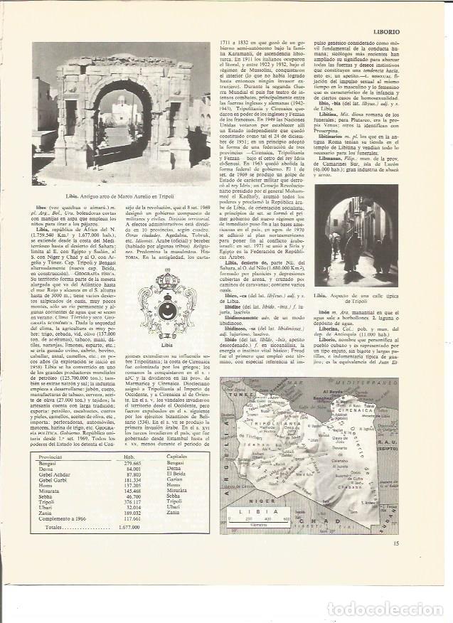 Postales: LAMINA V00414: Mapa y arco de Marco Aurelio en Libia - VVAA