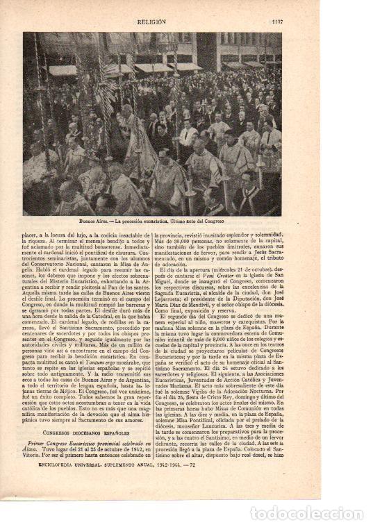 Cartes Postales: LAMINA ESPASA 38607: Procesion eucaristica en Buenos Aires, Argentina - Varios