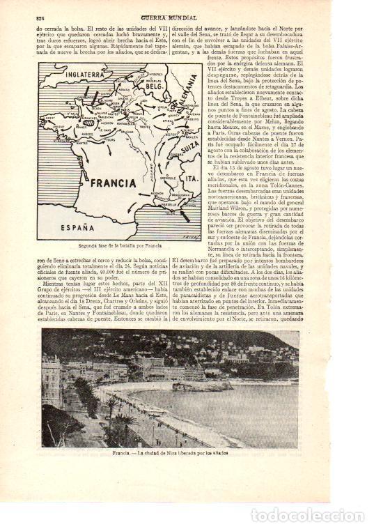 Postais: LAMINA ESPASA 38566: Niza liberada por los aliados en la Segunda Guerra Mundial - Varios