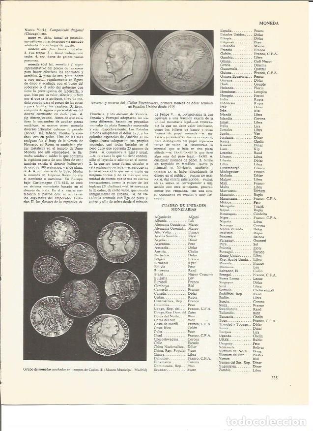 Cartoline: LAMINA V00472: Anverso y reverso dolar Eisenhower y monedas Carlos III - VVAA