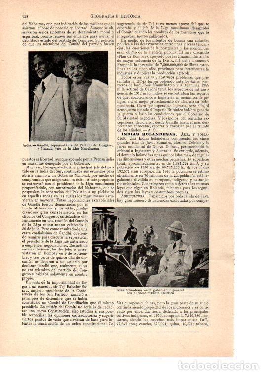 Cartoline: LAMINA ESPASA 38505: Gandhi y el gobernador de las Islas Holandesas - Varios