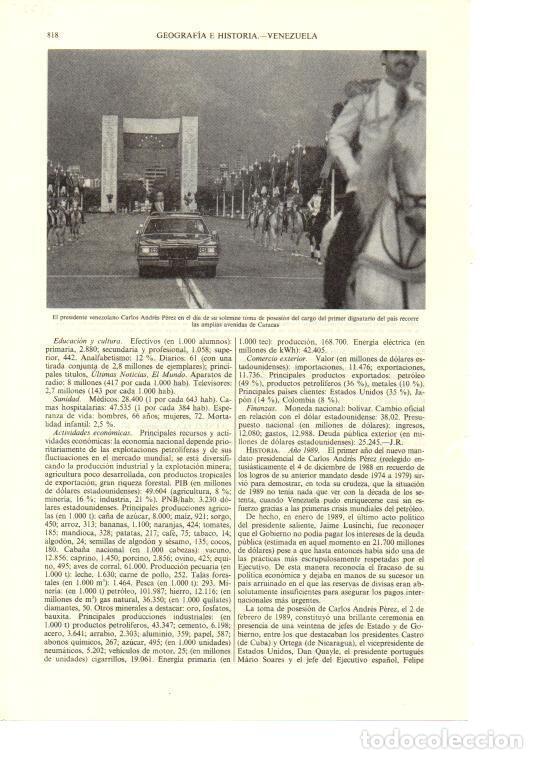 Postcards: LAMINA ESPASA 38725: Carlos Andres Plaza, presidente de Venezuela recorriendo las calles de Caracas