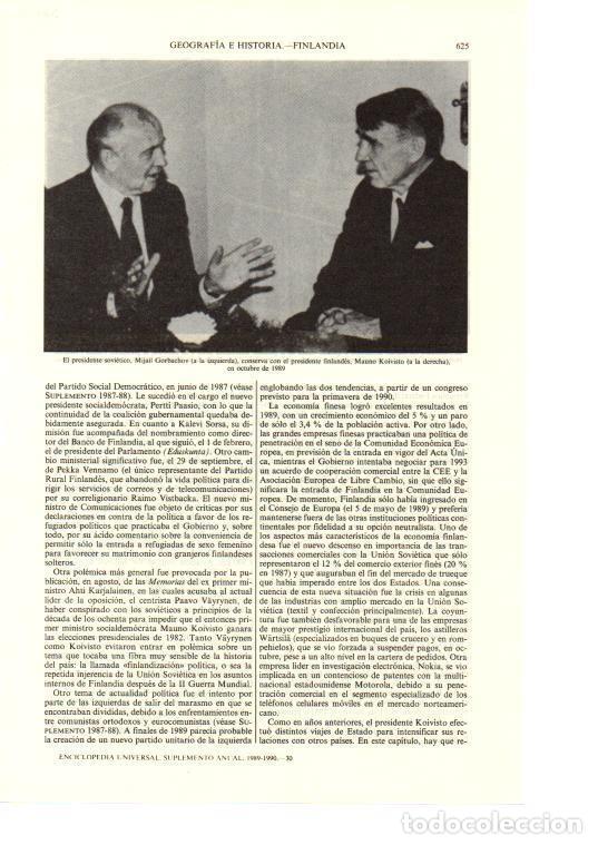 Postales: LAMINA ESPASA 38693: Mijail Gorbachov y Mauno Koivisto en octubre de 1989 - Varios