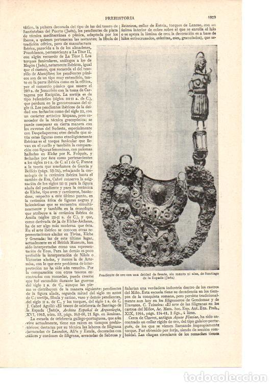 Postales: LAMINA ESPASA 38603: Pendiente con deidad de Santiago de la Espada, Jaen - Varios