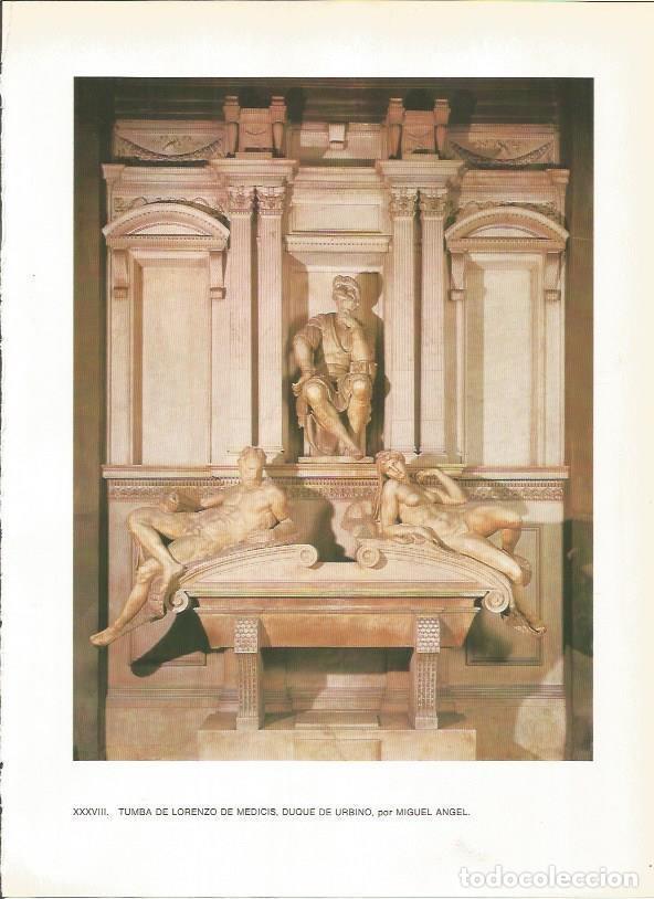 Postales: LAMINA 27429: Tumba de Lorenzo de Medicis por Miguel Angel - Raymonde de Gans