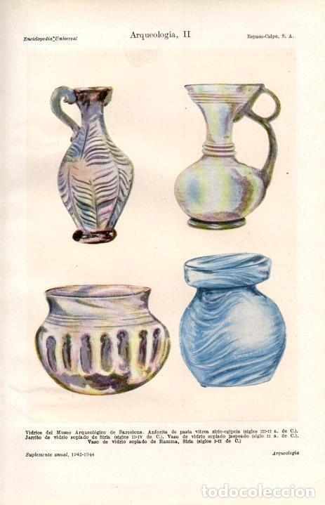 Postkarten: LAMINA ESPASA 38397: Objetos de vidrio del Museo Arqueologico de Barcelona - Varios