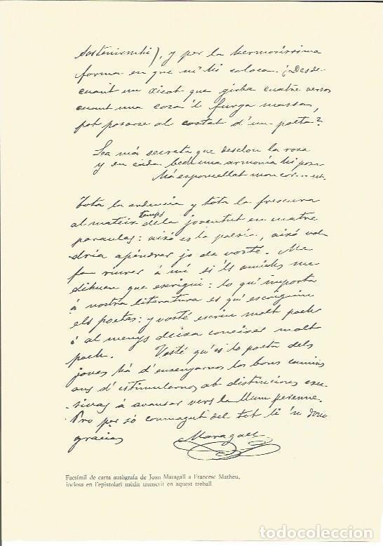 Postkarten: LAMINA V01846: Facsimil de carta autografa de Joan Maragall a Francesc Matheu - VVAA