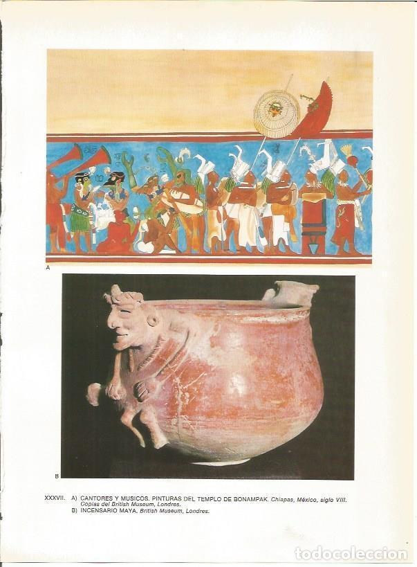 Postais: LAMINA 27372: Pinturas del templo de Bonampak e incensario maya, Mexico - Guy Annequin