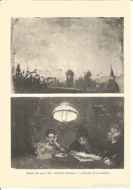 Cartoline: LAMINA V01897: Azoteas de Barcelona y Comedor con sus familiares por Picasso - VVAA