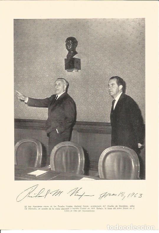 Postais: LAMINA V01955: Visita del R. Nixon a Barcelona. Firma de Nixon en el Libro de Oro - VVAA