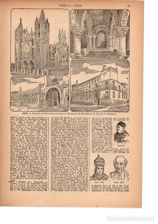 Postkarten: LAMINA 39088: Catedral, Panteon de los Reyes, Casa de los Guzmanes y Monasterio de San Marcos en Leo