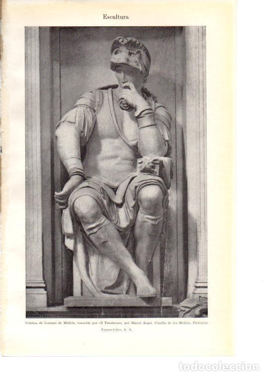 Postais: LAMINA 38993: Estatua de Lorenzo de Medicis, por Miguel Angel - VVAA