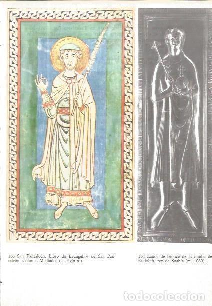 Postales: LAMINA V02599: San Pantaleon del Libro de Evangelios y Lauda de bronce de la tumba de Rudolph - John