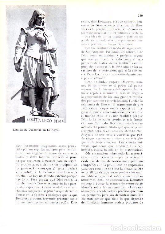 Postales: LAMINA 28162: Estatua de Descartes en La Haya - Josep Pijoan