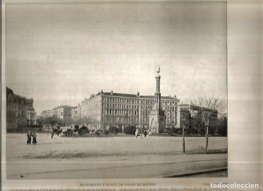 Postais: LAMINA V02642: Monumento y plaza de Colon en Madrid - Varios