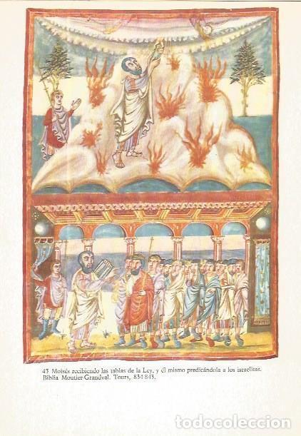 Postales: LAMINA V02547: Moises recibiendo las tablas. Biblia Moutier-Grandval. Tours. - John Beckwith
