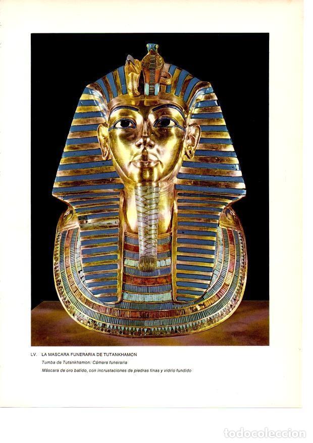 Postales: LAMINA 27957: Mascara funeraria de Tutankhamon - Raymonde de Gans