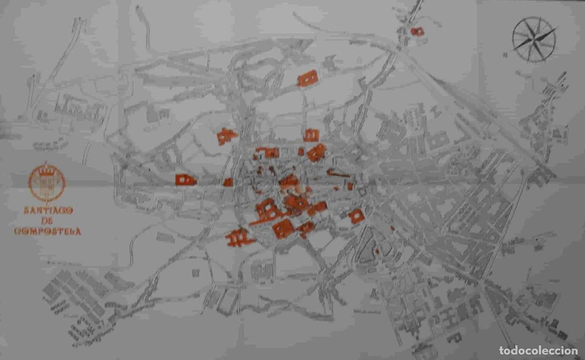 Postales: LAMINA V02340: Mapa de Santiago de Compostela - G. Fuertes Dominguez