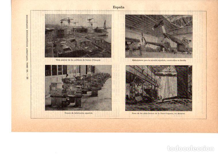 Postkarten: LAMINA 39013: Astilleros de Sestao, altos Hornos de Asturias y helicopteros construidos en Sevilla -