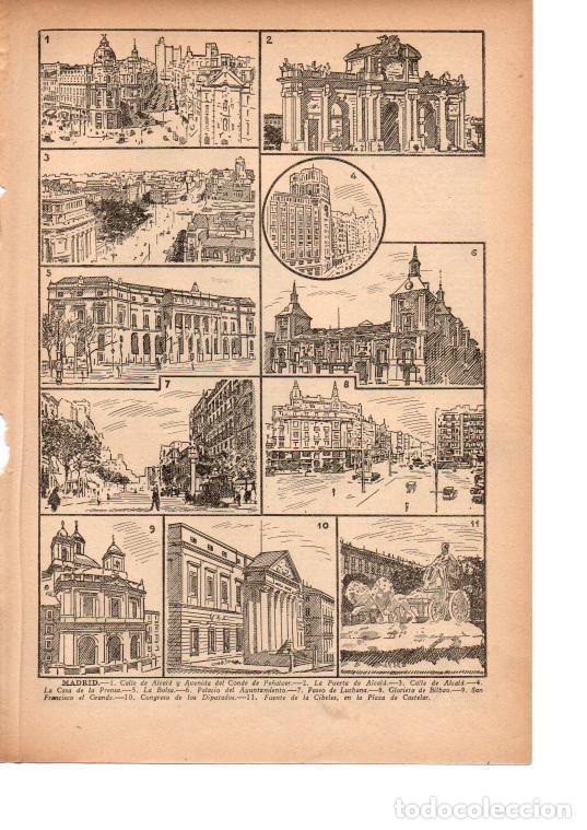 Postkarten: LAMINA 39104: Dibujos de edificios de Madrid - VVAA