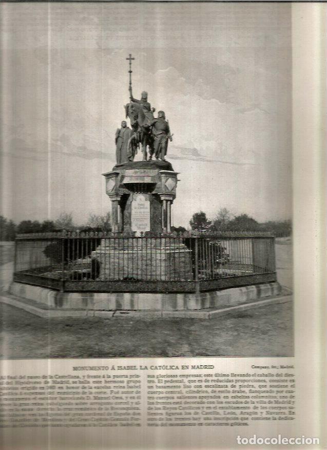 Cartoline: LAMINA V02637: Monumento a Isabel La Catolica en Madrid - Varios