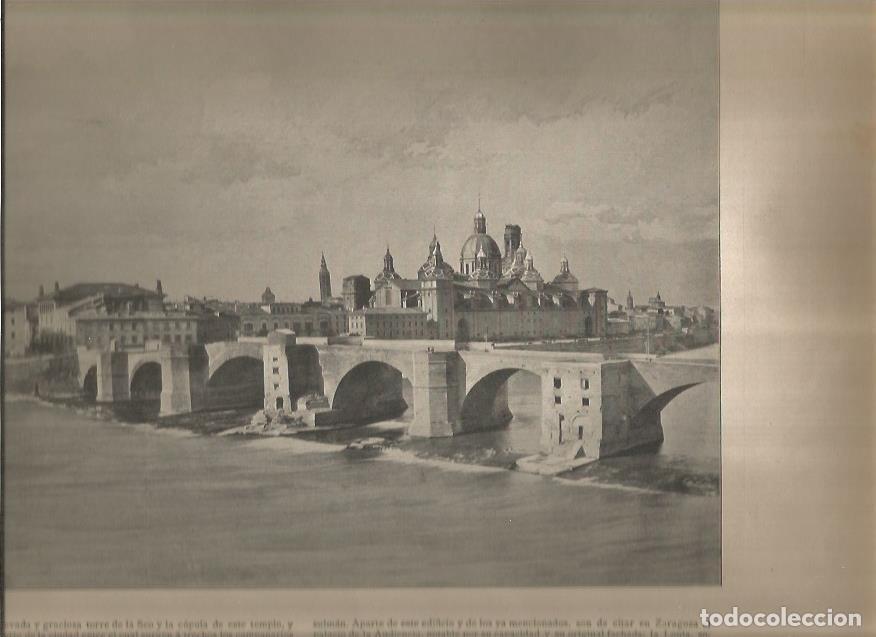 Postales: LAMINA V02865: Vista de Zaragoza - Varios