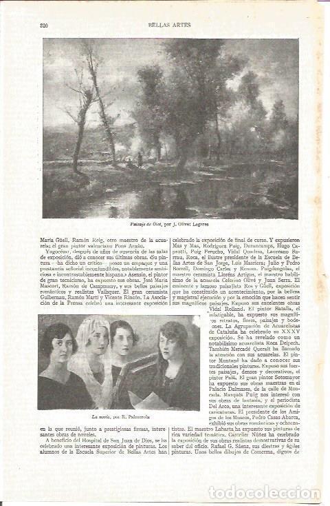 Postkarten: LAMINA V03874: Paisaje de Olot por J. Olivet Legares y La novia por R. Palmerola - Varios