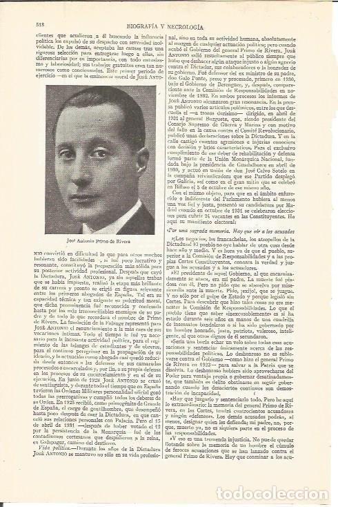 Postales: LAMINA V03716: Jose Antonio Primo de Rivera - Varios