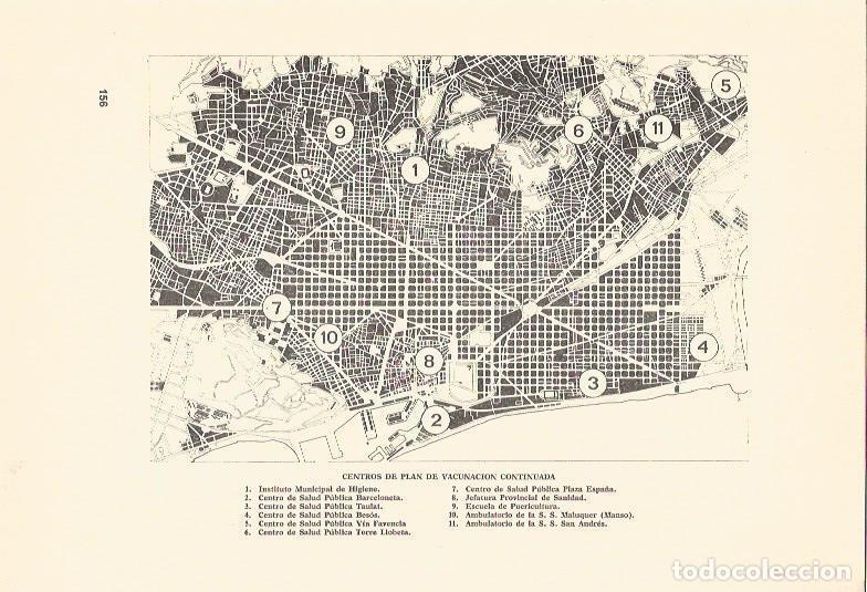 Postales: LAMINA V02934: Mapa centros del plan de vacunacion continuada, Barcelona - Varios