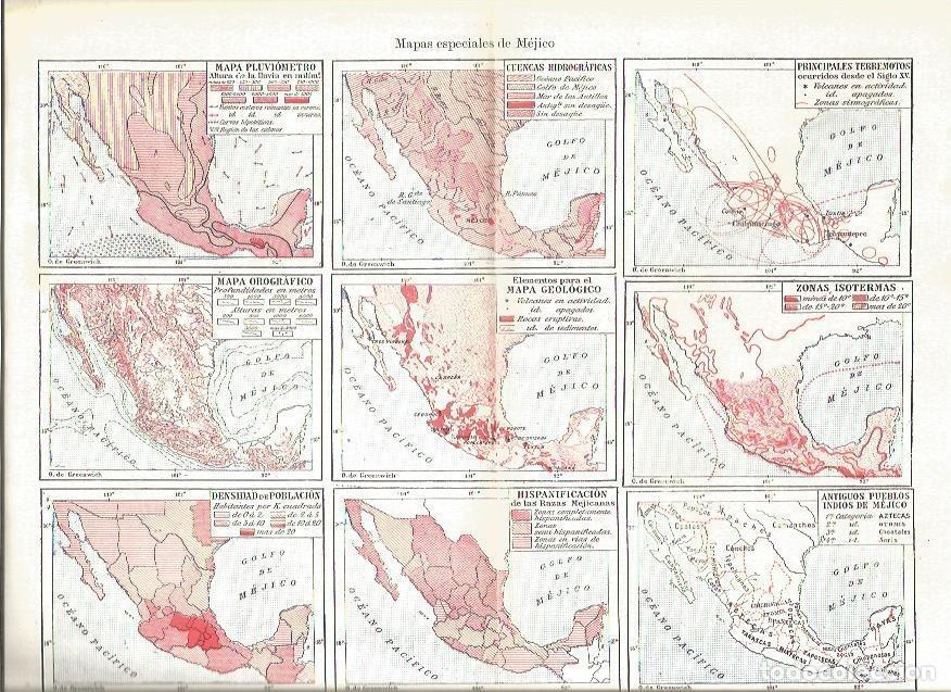 Postkarten: LAMINA V03253: Mapas especiales de Mejico - Varios