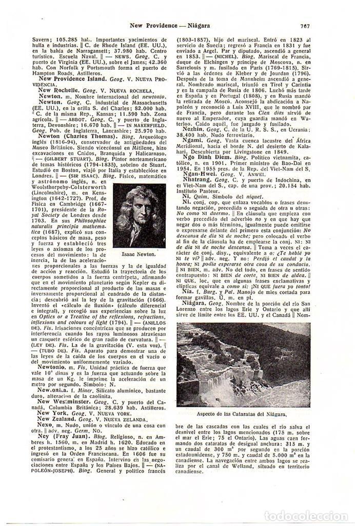 Postcards: LAMINA 28739: Cataratas del Niagara e Isaac Newton - VVAA