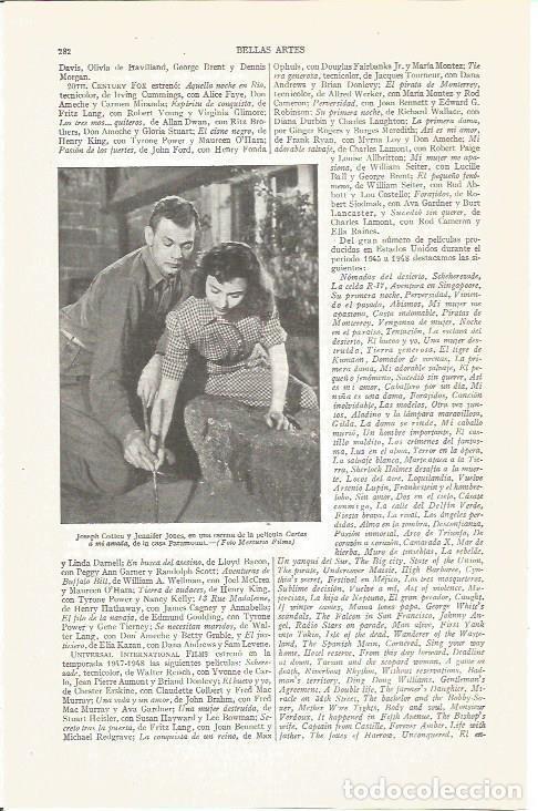 Postais: LAMINA V03864: J. Cotten y Jennifer Jones en Cartas a mi amada - Varios