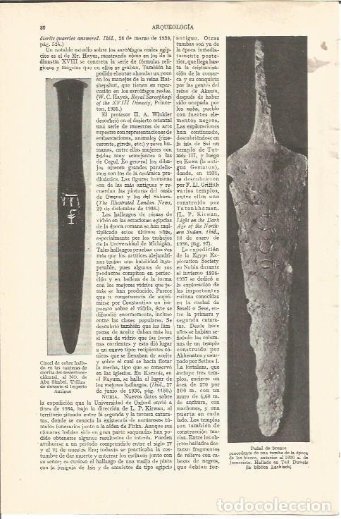 Postkarten: LAMINA V03602: Cincel de cobre de Abu Simbel y pu&ntilde;al de bronce epoca de los hicsos - Varios
