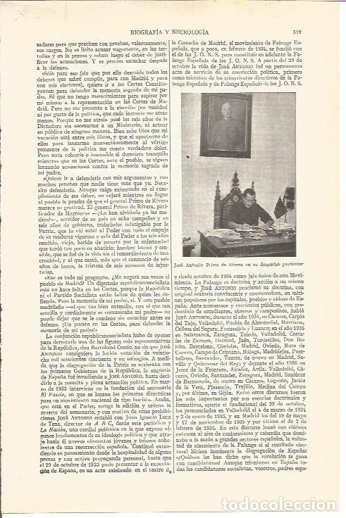 Postales: LAMINA V03715: Jose Antonio Primo de Rivera en su despacho - Varios
