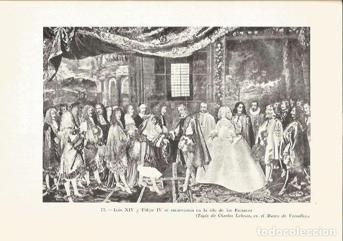 Postais: LAMINA V05307: Luis XIV y Felipe IV se entrevistan en la isla de los Faisanes, tapiz de Charles Lebr