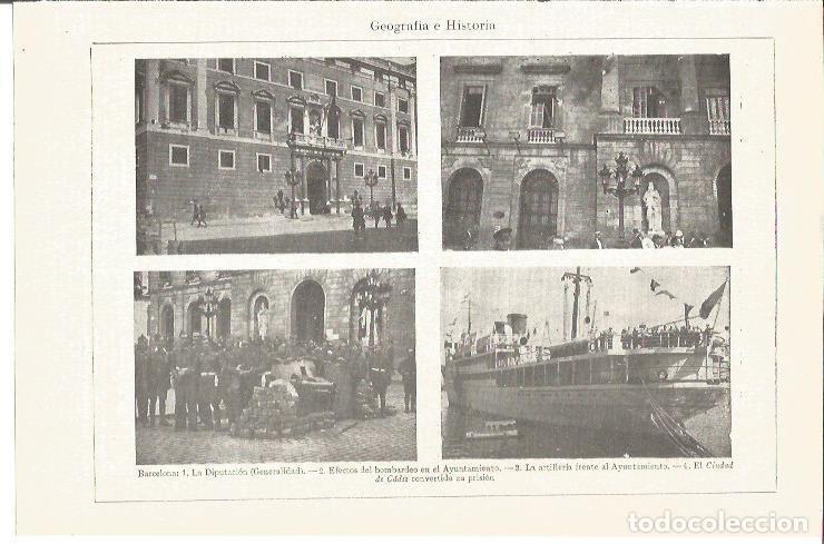 Postais: LAMINA V04166: Imagenes de Barcelona y barco Ciudad de Cadiz - Varios