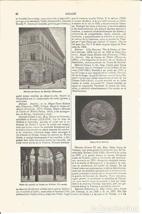 Postkarten: LAMINA V03207: Palacio de Cosme de Medicis en Florencia y Cosme II de Medicis - Varios