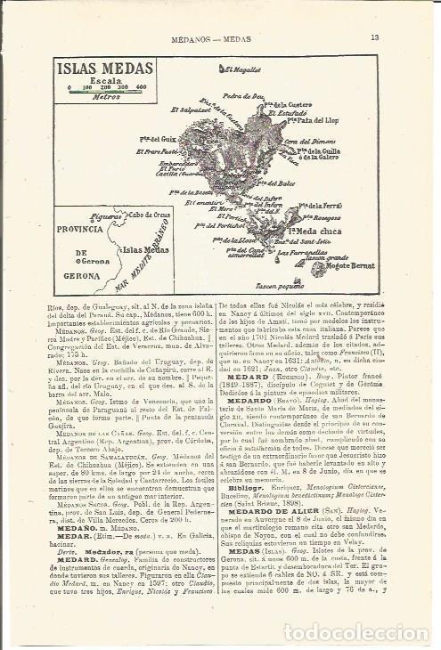 Postales: LAMINA V03193: Mapa de las islas Medas, Gerona - Varios