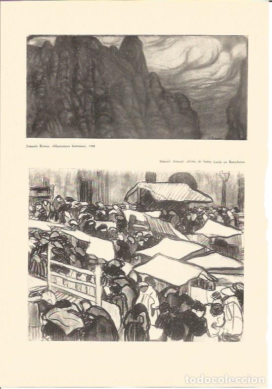 Postais: LAMINA V03055: Muntanyes borroses por J. Biosca y Feria de Santa Lucia en Barcelona por M. Ainaud -