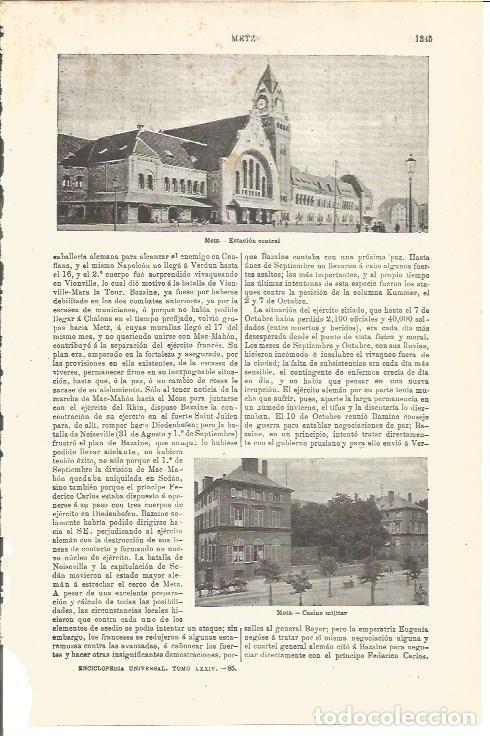 Postkarten: LAMINA V03457: Estacion central y casino militar en Metz - Varios