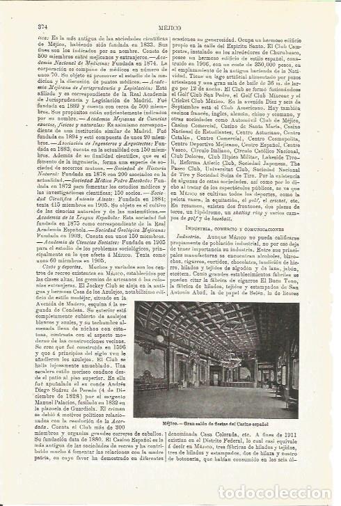 Postcards: LAMINA V03284: Gran salon de fiestas del Casino espa&ntilde;ol en Mejico - Varios