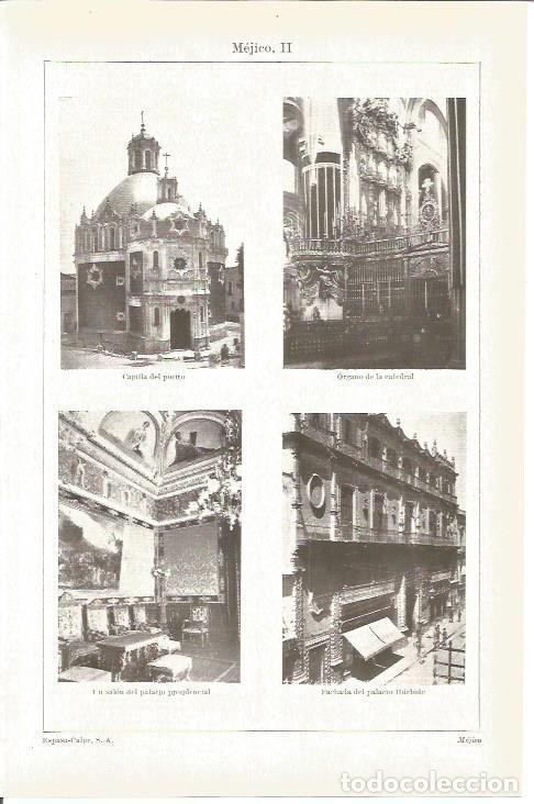 Postcards: LAMINA V03278: Capilla del Pocito, Palacio Iturbe y organo de la Catedral en Mejico - Varios