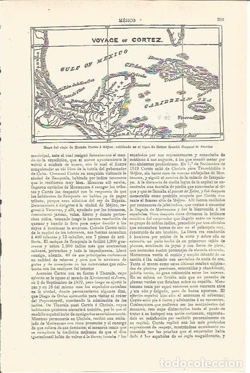 Postales: LAMINA V03268: Mapa del viaje de Hernan Cortes a Mejico - Varios