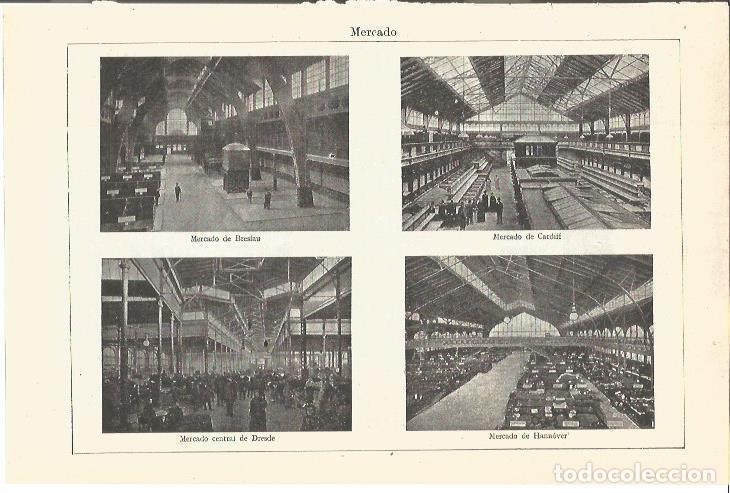 Postkarten: LAMINA V03366: Mercados de Breslau, Cardiff, Dresde y Hannover - Varios