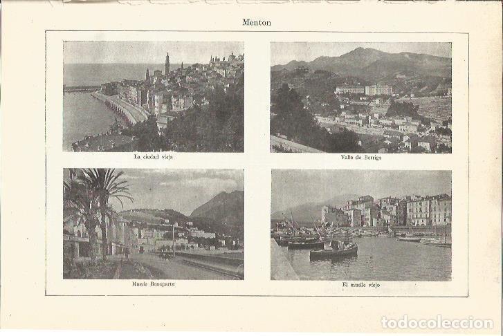 Postcards: LAMINA V03346: Vistas varias de Menton, Francia - Varios