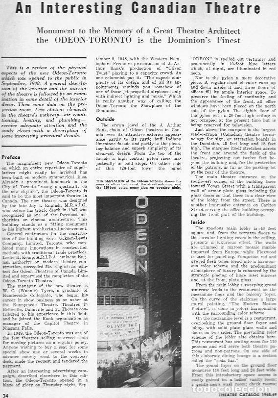 Postkarten: LAMINA 29251: El Odeon de Toronto, Canada - Paul J. Greenhalgh
