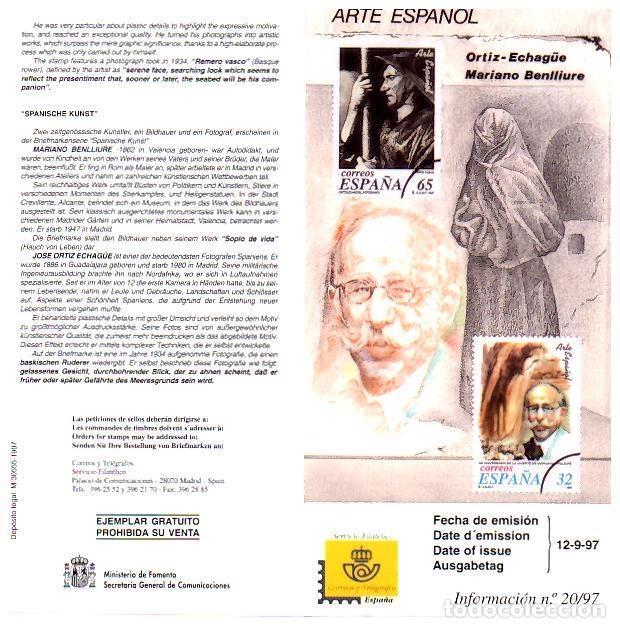 Postales: DIPTICO 6620: Arte espa&ntilde;ol. Ortiz Echague y Mariano Benlliure - Varios